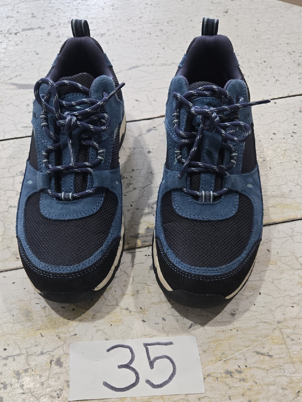 LL Bean Trail Model 4 Women's Blue Suede Waterproof Hiking Shoes Size 10 71341
